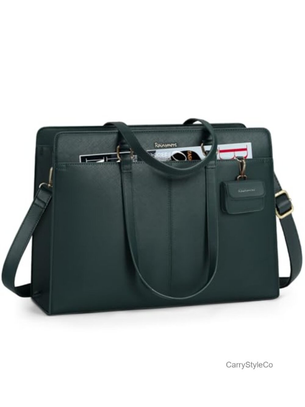 PU Leather Laptop Tote Bag 15.6 Inch Professional Briefcase
